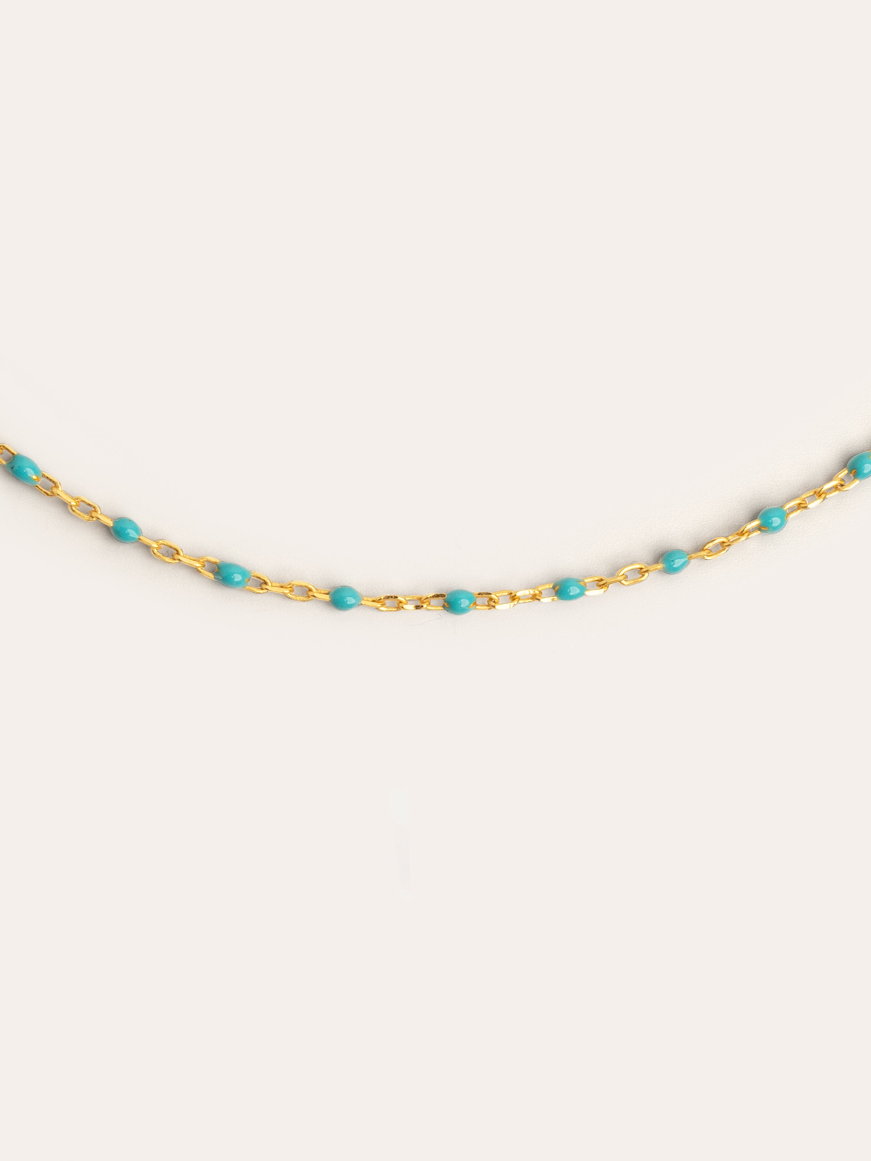 Collar Fino Enamel Miel - Latón Bañado Oro 18K | Joya Delicada Con Toque De Color