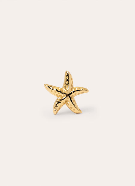 Pendiente Suelto Mini Starfish Plata Baño Oro