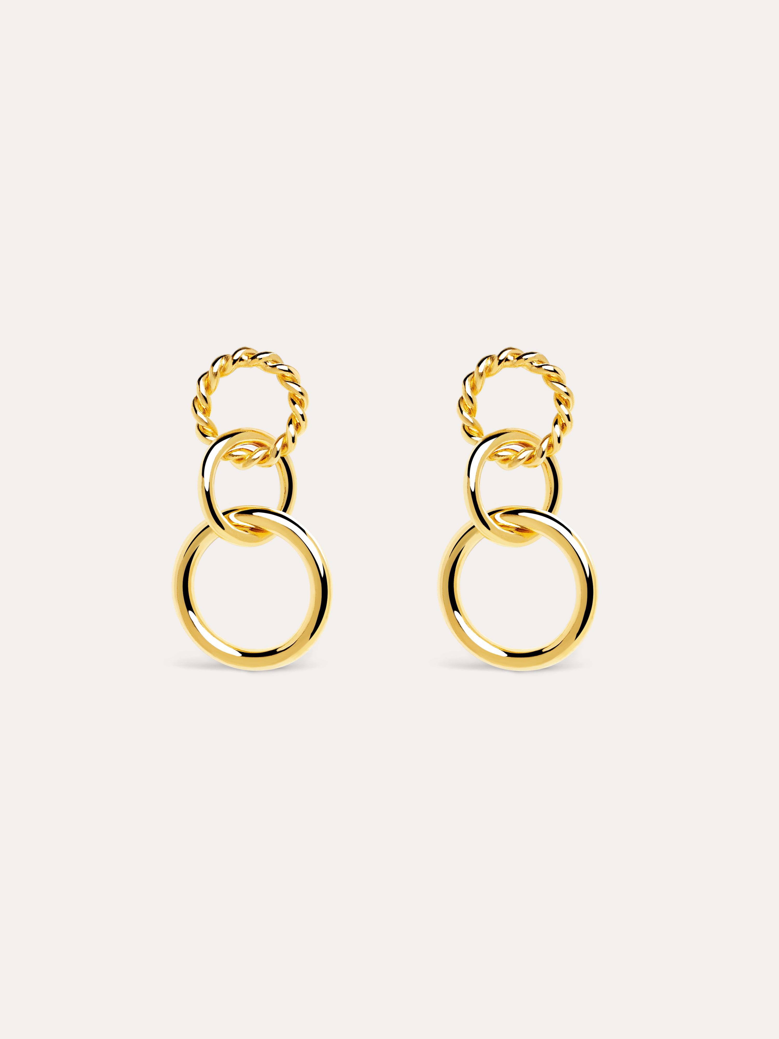 Pendientes Aro Twist Acero Inoxidable Baño Oro 18kt – Relik Joyería