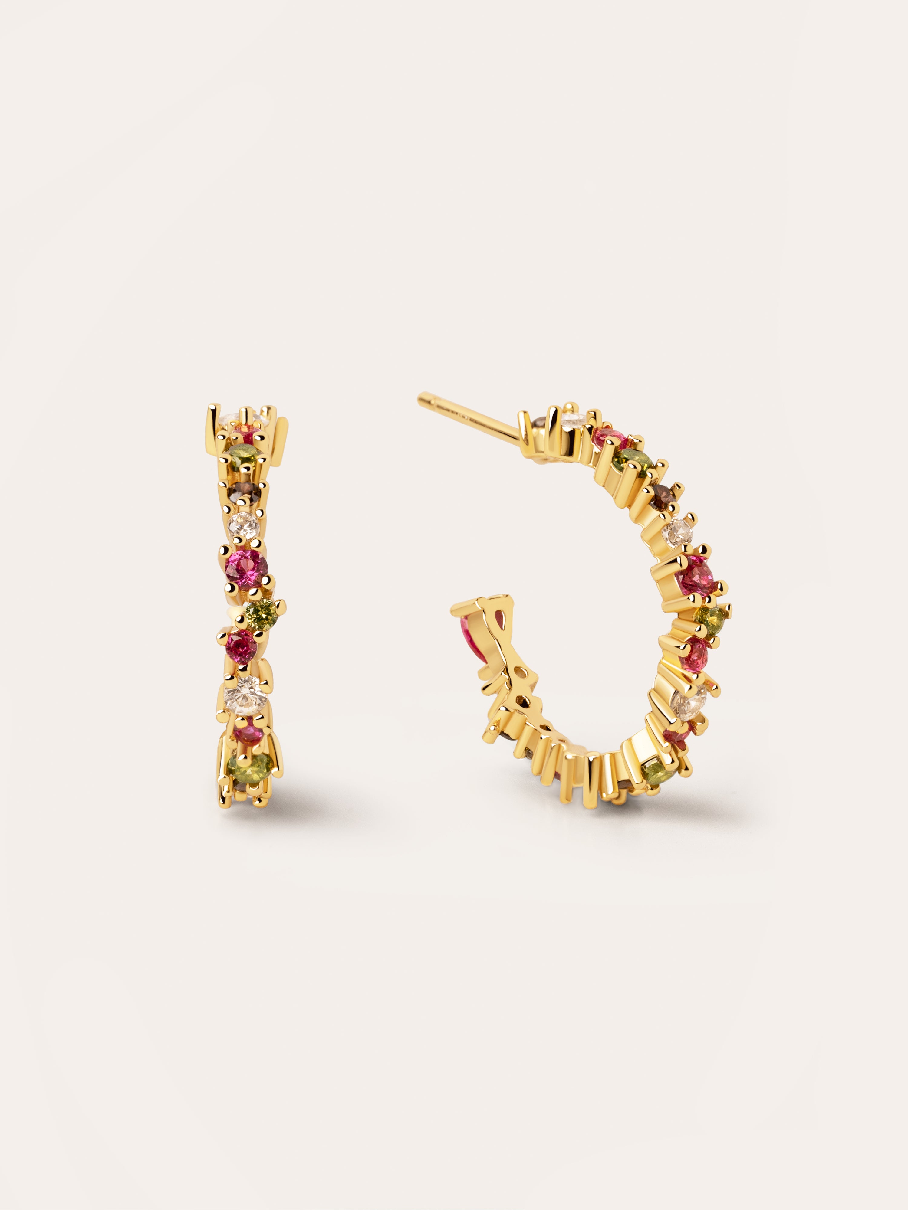 Pendiente Aro Dance Star En Plata Bañada En Oro 18Kt Con Circonita – Ideal Para Ear-looks Brillantes
