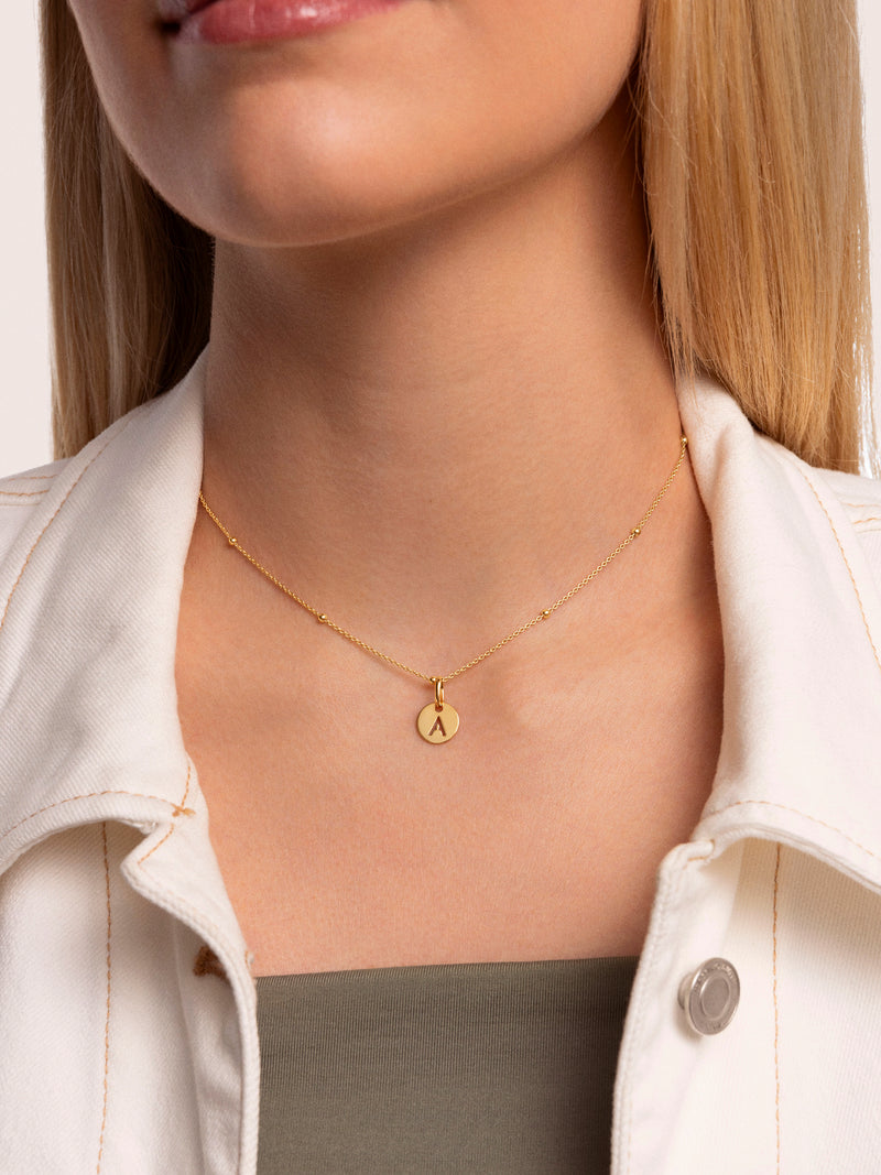 Collar Personalizado Mini Medallion Baño Oro