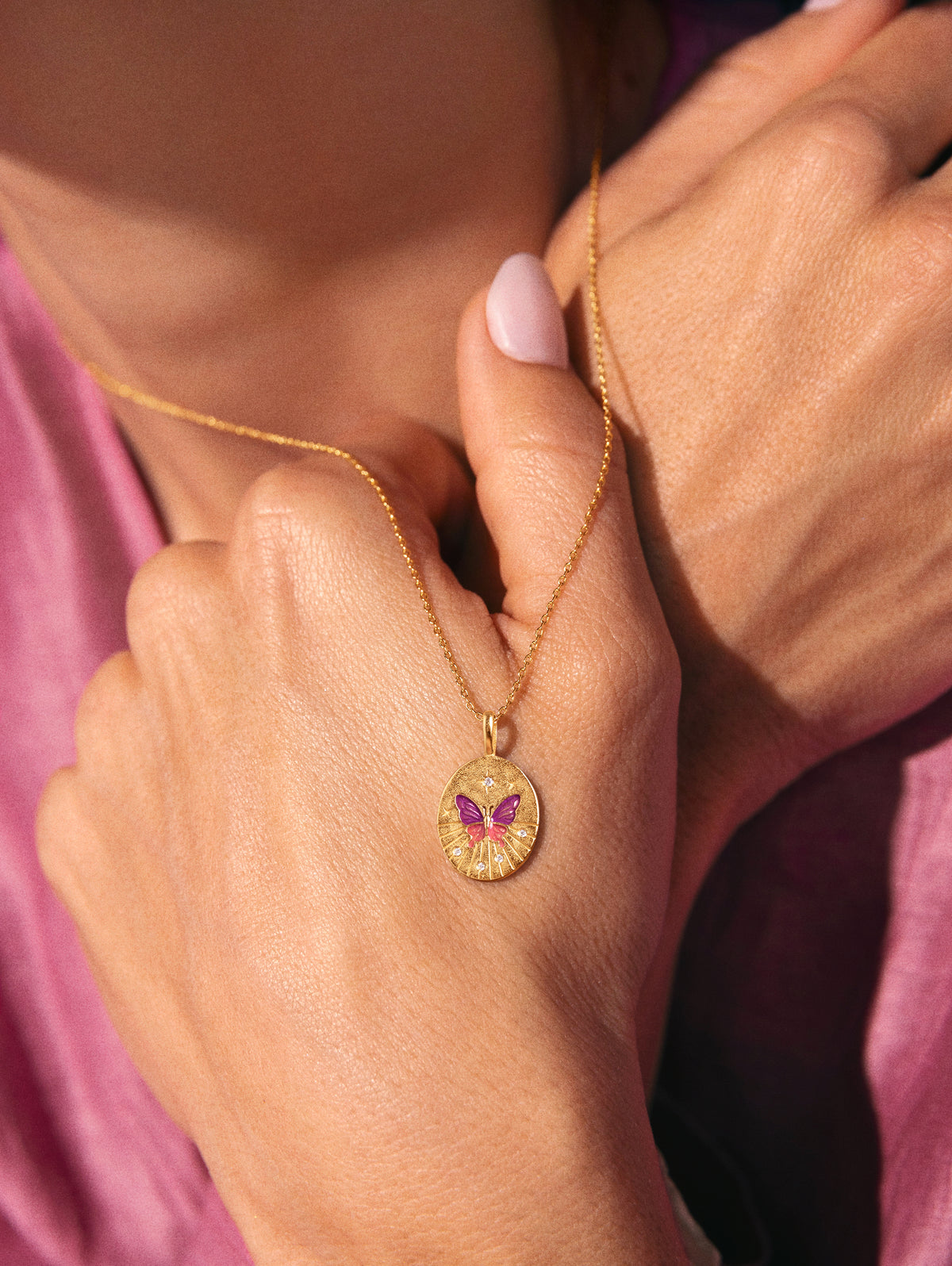 Singularu MEDALLION BUTTERFLY - Collana - plata color/argentato