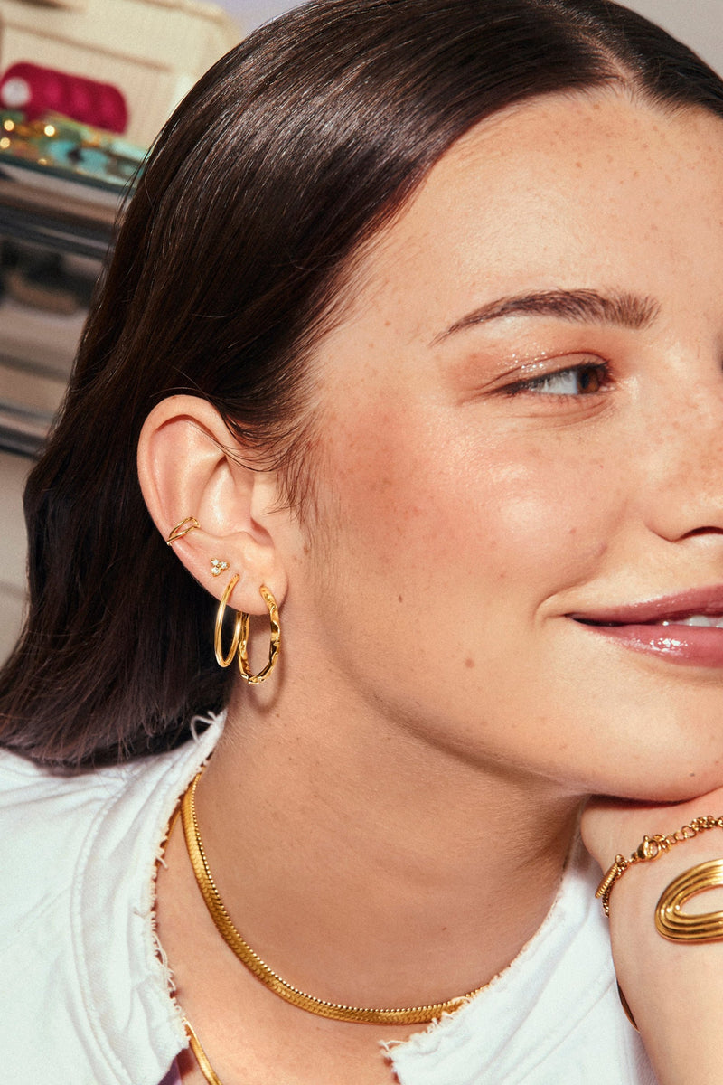 Brincos de Argola Lake Banho de Ouro