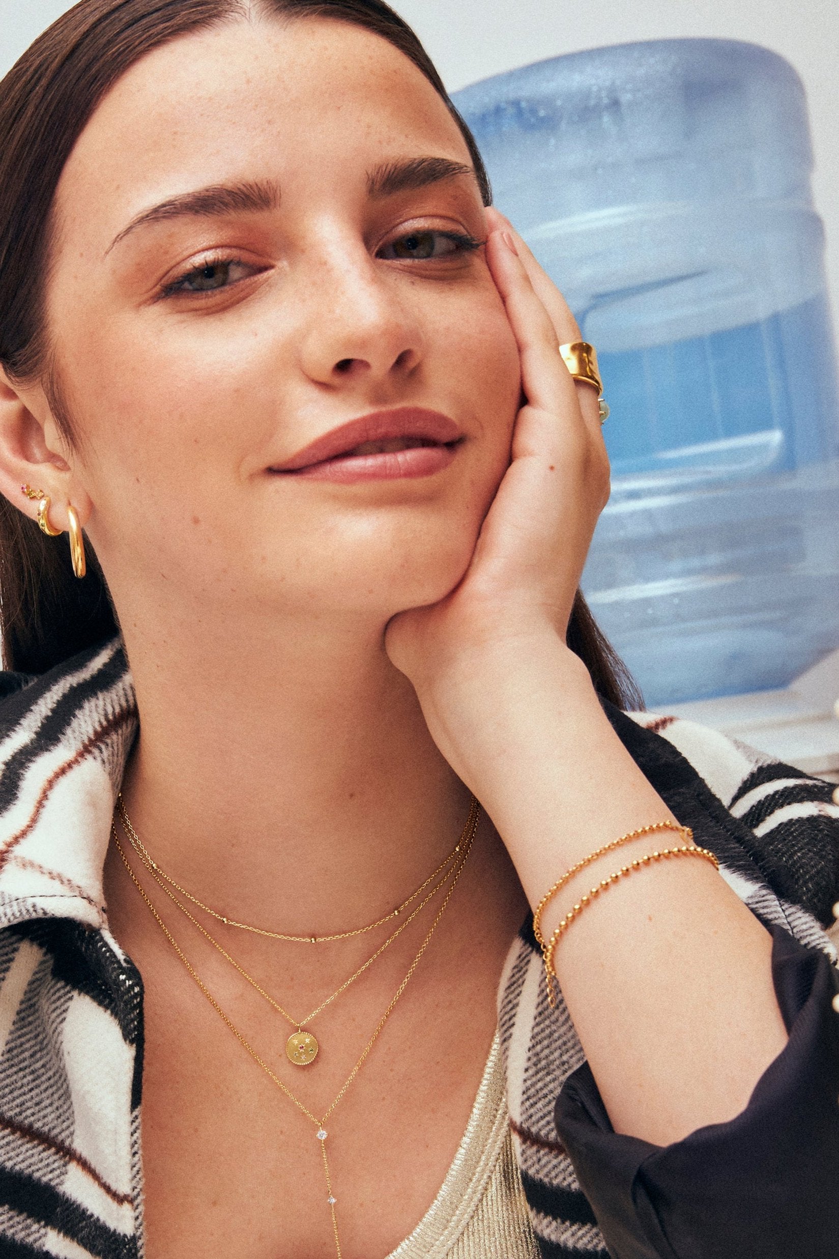 Pulsera Pebbles Para Mujer | Latón Bañado En Oro 18K | Perlas Cultivadas Y Cadena Ajustable