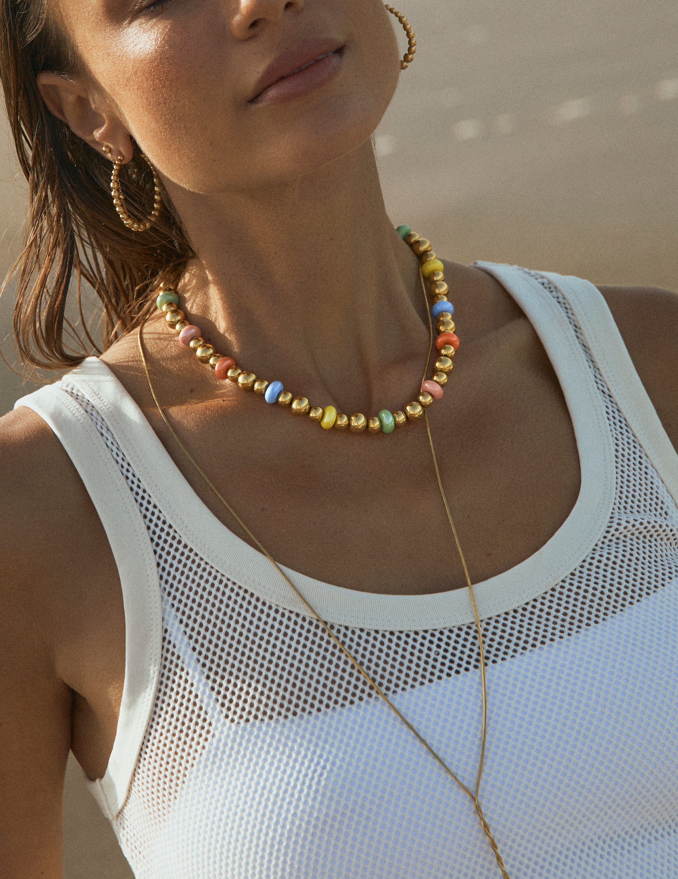 Collar Color Bomb Acero  Baño Oro