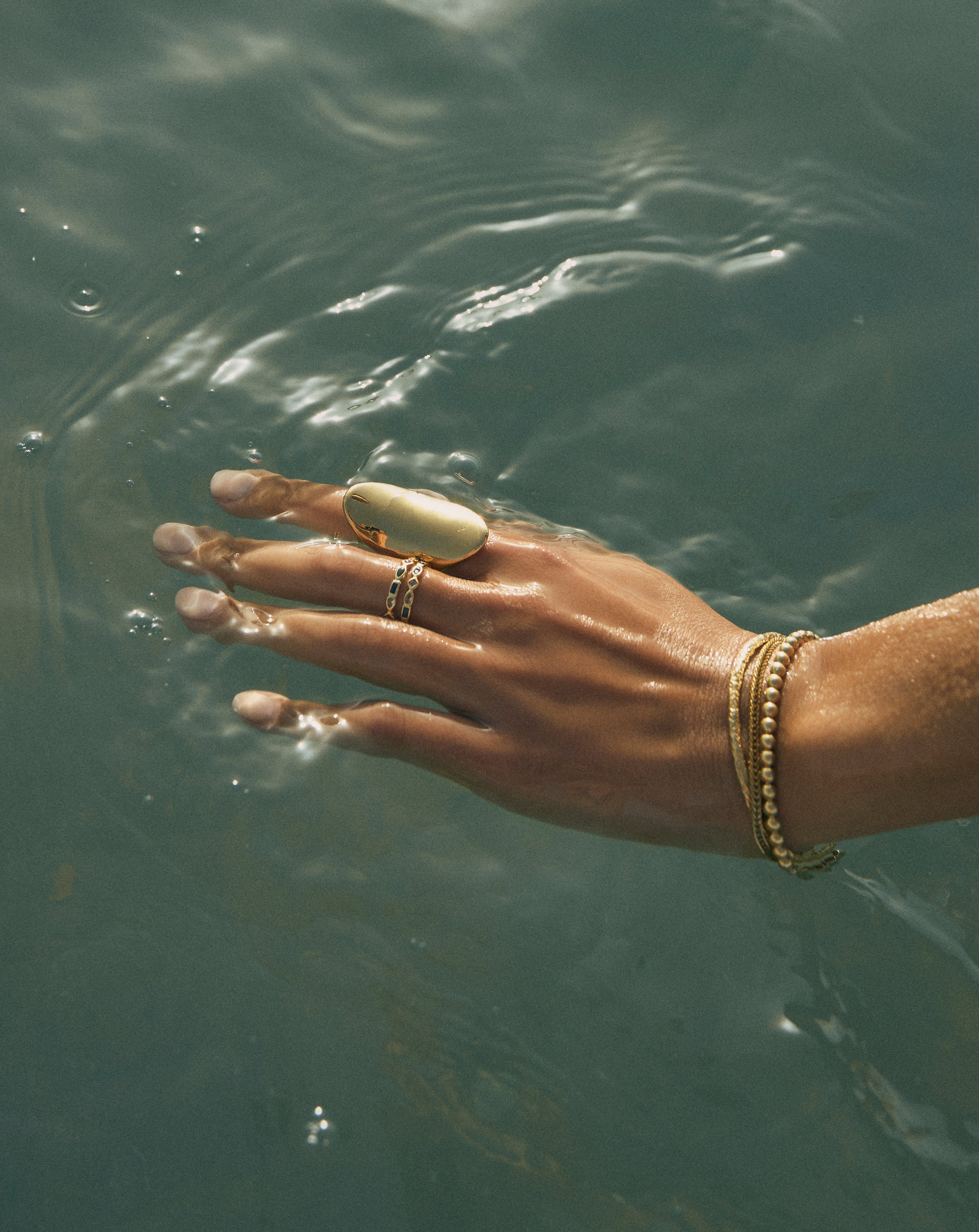 Anillo Bohemian Acero Baño Oro