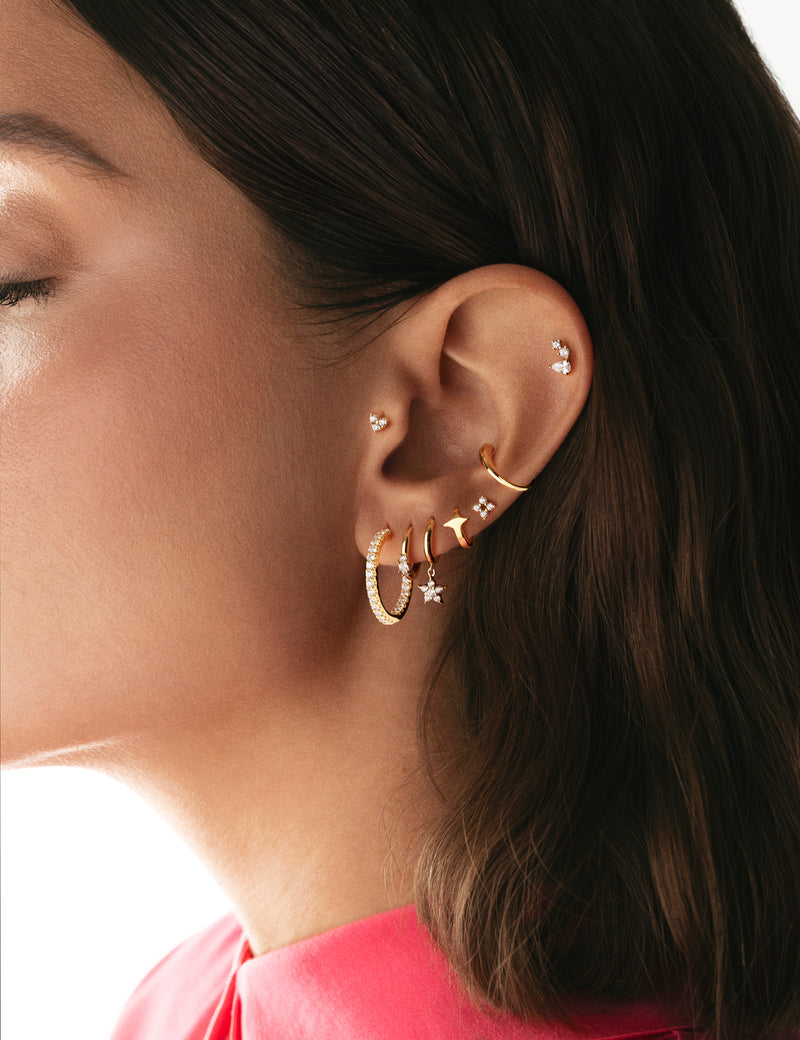 Drop Einzel-Ear-Cuff Silber, vergoldet   