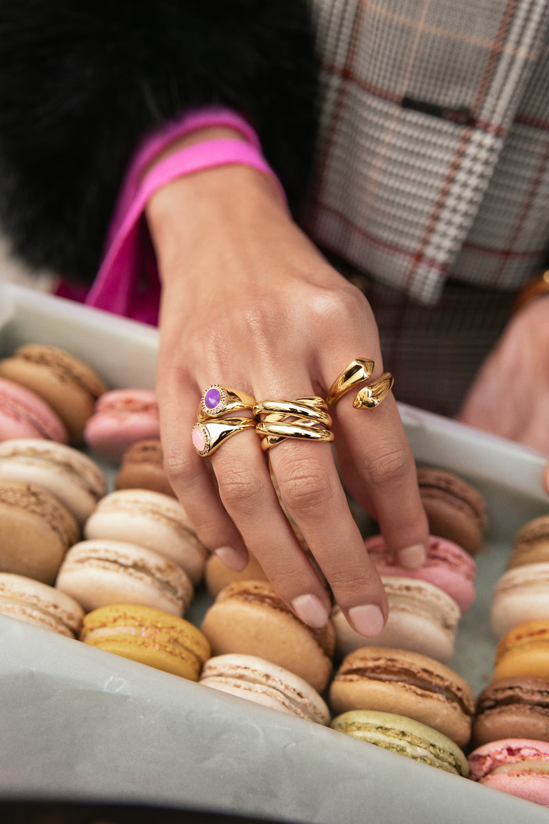 Abbraccio Amour Ring, Edelstahl vergoldet