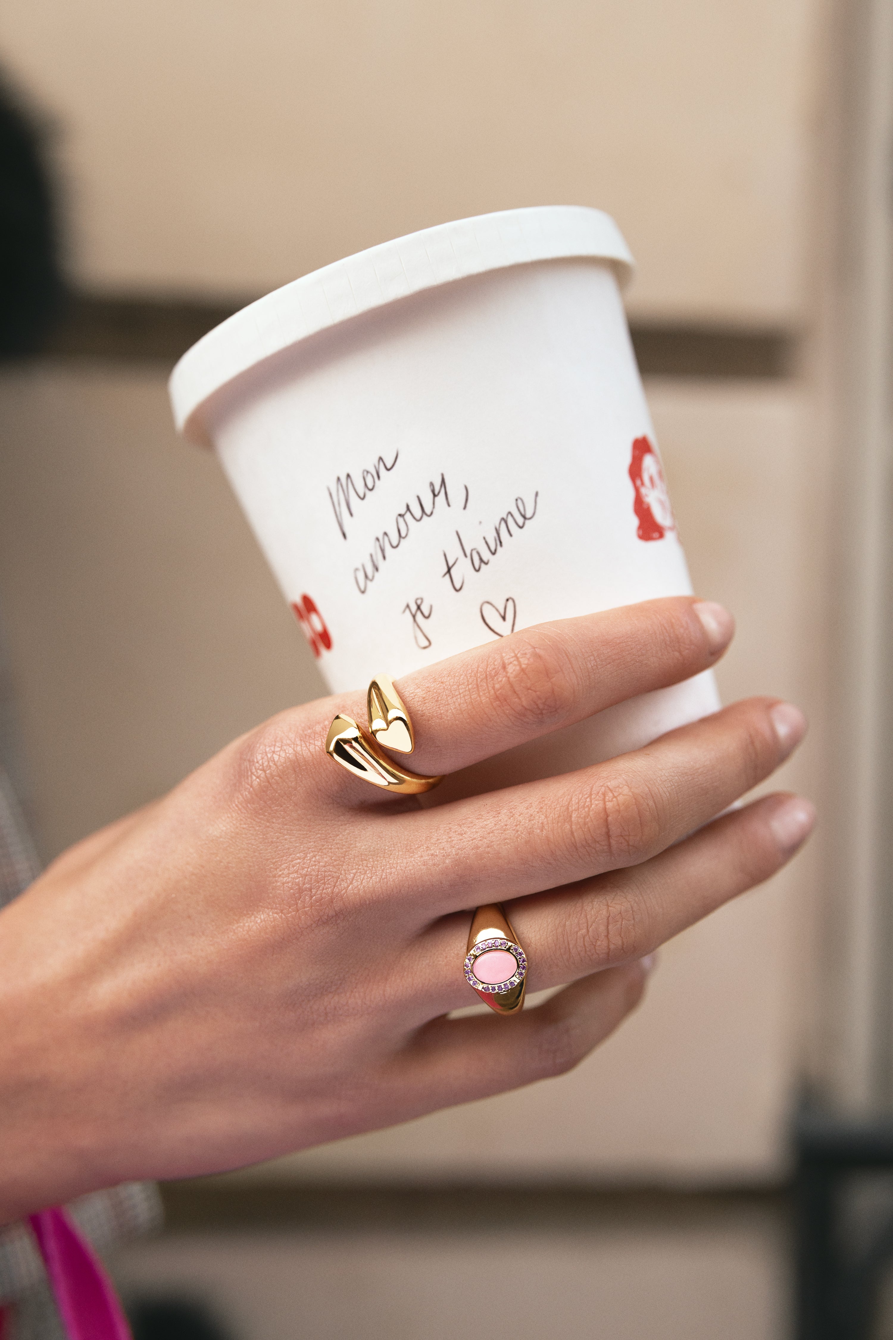 Anillo Amanda Rosa Baño Oro