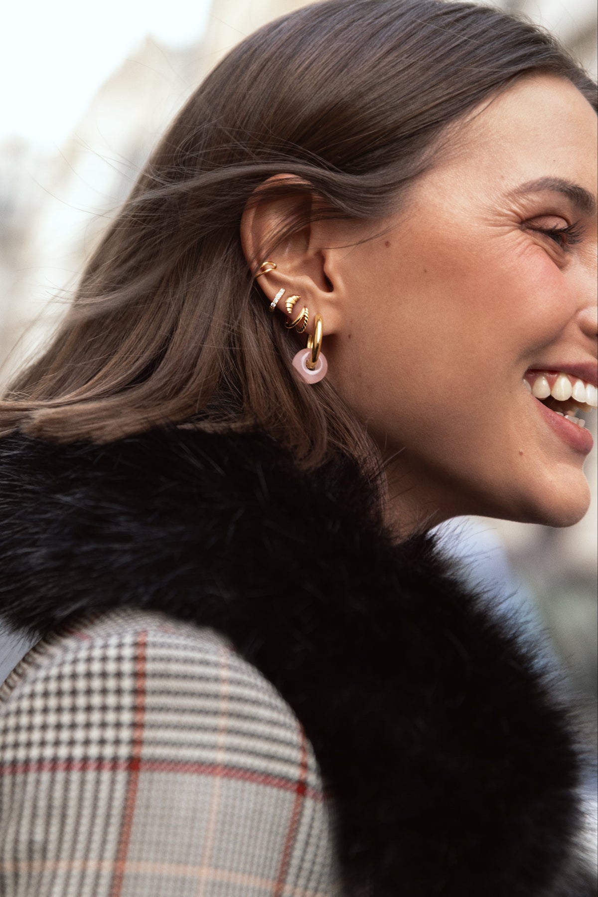 Pendientes Aro Carmen True Rose Acero Baño Oro