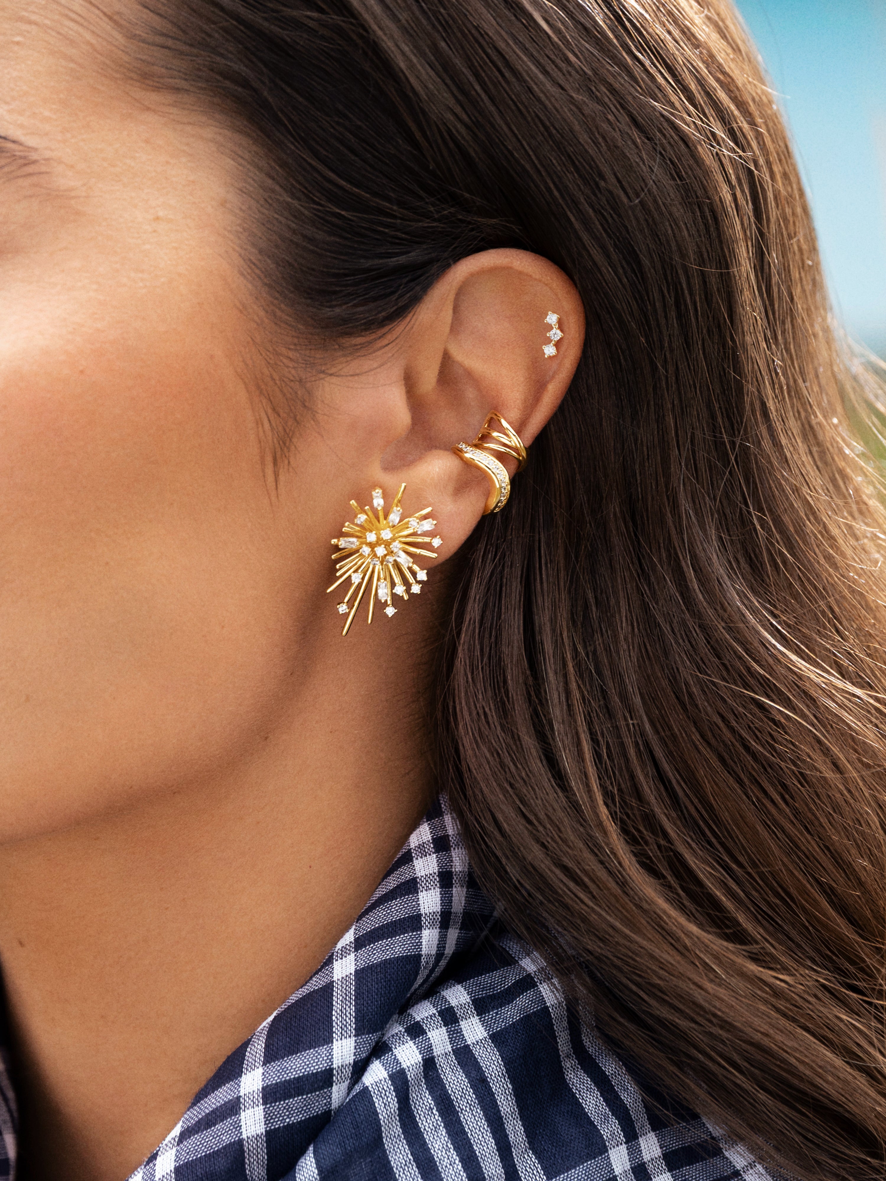 Fireworks Gold Earrings