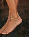 Tobillera Shamira Stones Acero Baño Oro
