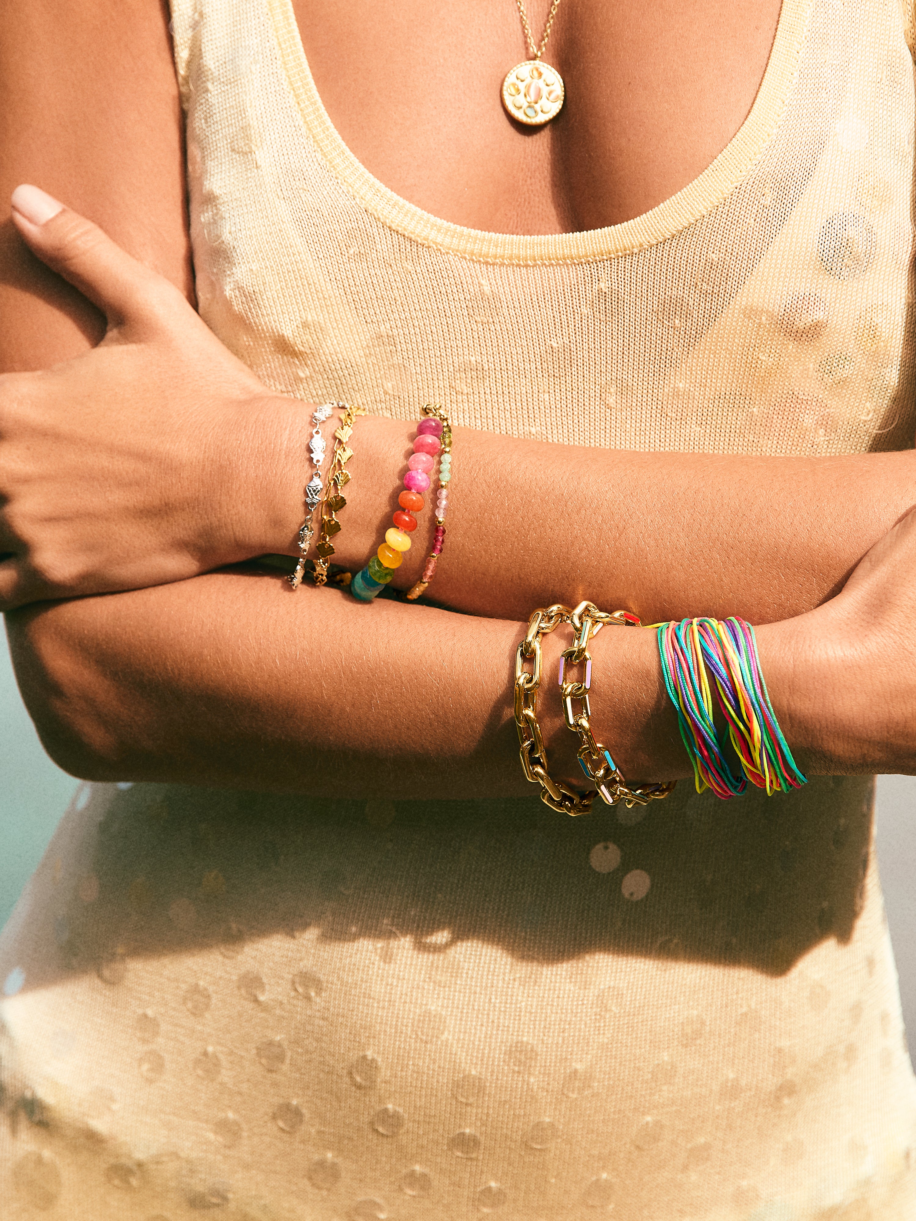 Bracelet Shells Acier Plaqué Or