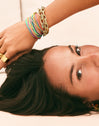 Pulseira Link Rainbow Enamel Aço Banho de Ouro