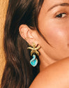 Pendientes Starfish Wave Acero Baño Oro