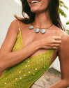 Choker Shelly Blue Acero Baño Oro