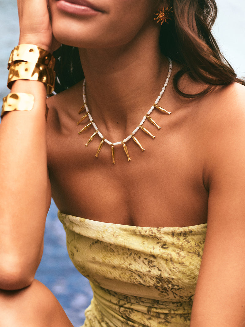 Collier Costa Acier Plaqué Or
