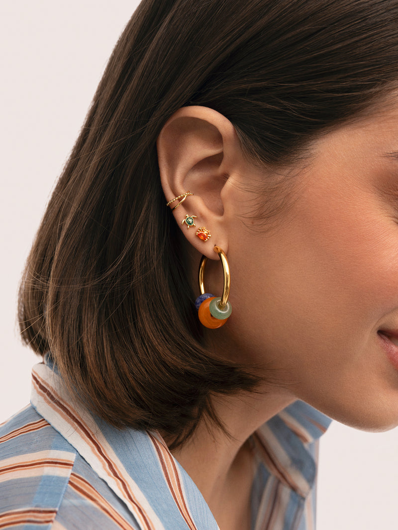 Pendientes Aro Carmen True Bomb Colors Acero Baño Oro