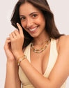 Pulseira Alpine Stones Aço Banho de Ouro
