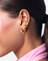 Pendientes Superstar Acero Baño Oro