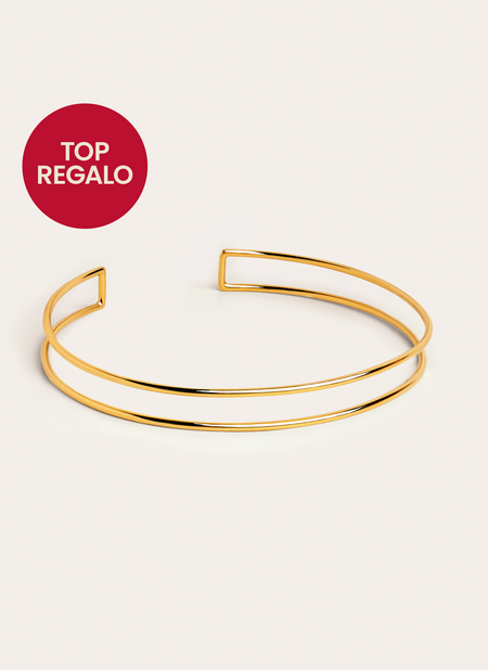 Choker Double Ring Baño Oro