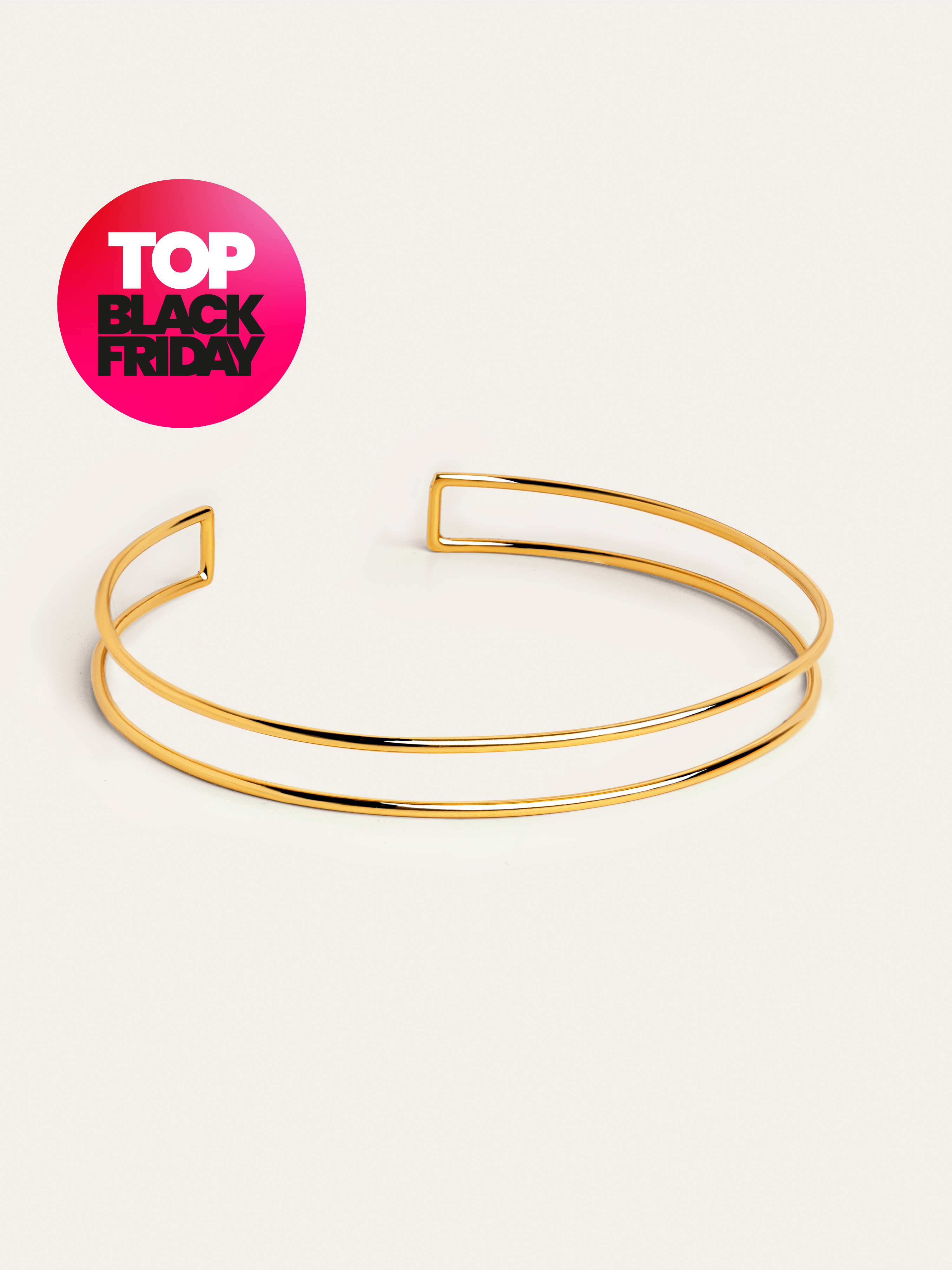 Double Ring Halsband, vergoldet