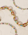 Link Rainbow Enamel Gold Bracelet