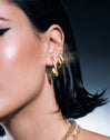 Mini Pipe Gold Hoop Earrings 