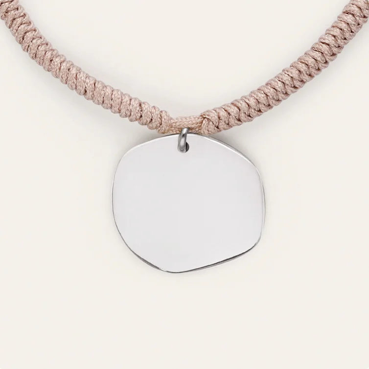 Pulsera Personalizada Medallón Organic Rosa Acero