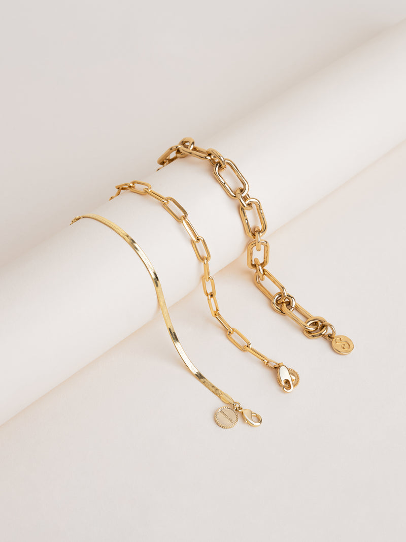 Lisse S Armband Edelstahl, vergoldet