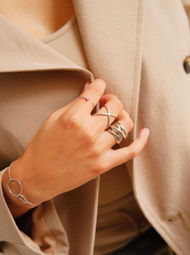 Anel Triple Cross Aço