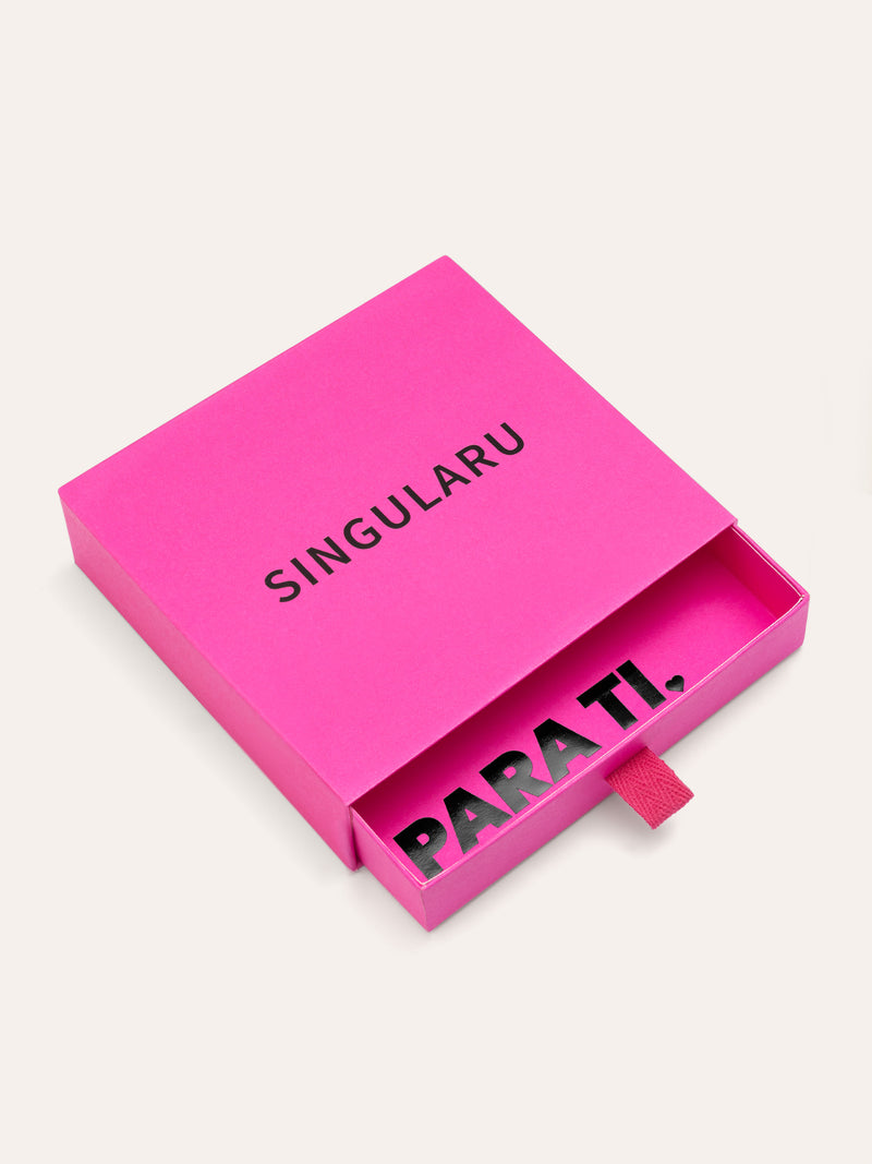 Großes Pinkes Schmuck-Etui mit Reißverschlussgriff