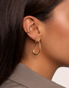 Ribbon Gold Hoop Earrings