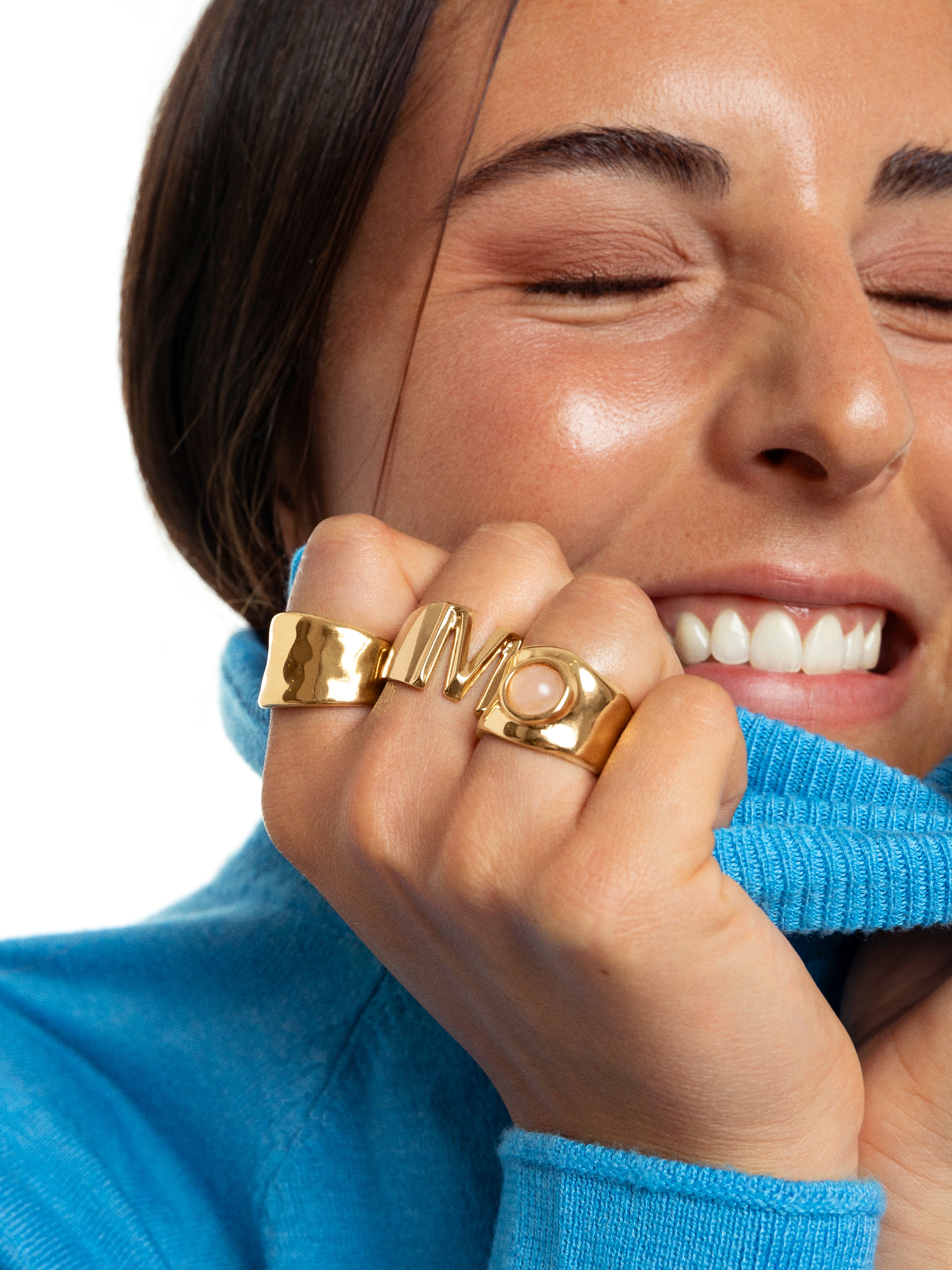 Letter Signet Personalized Gold Ring