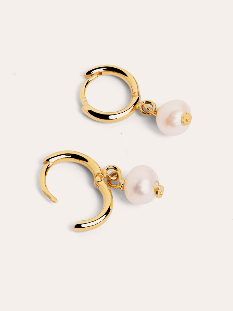 Aretes Pearl Plata Baño Oro