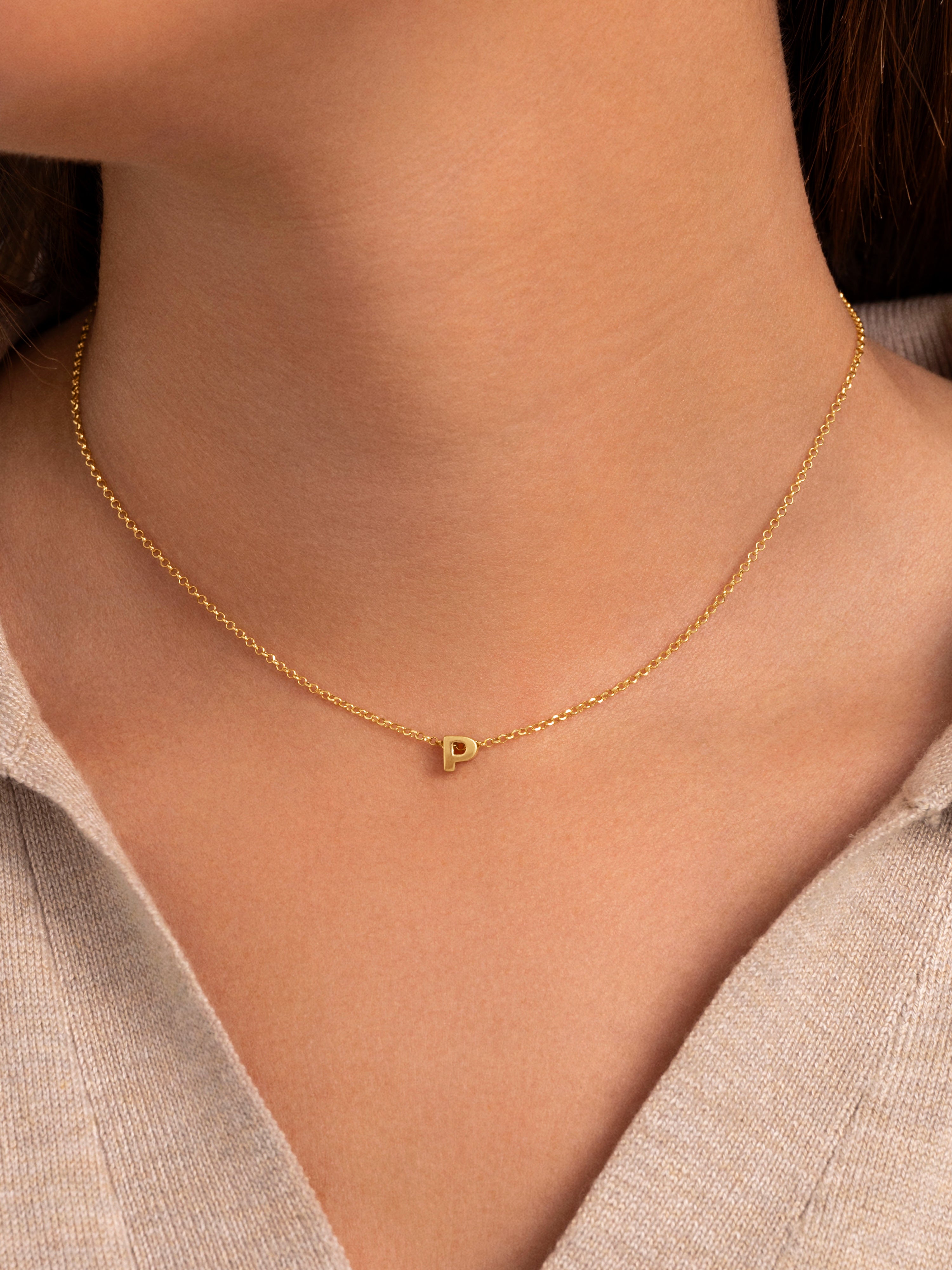 Single Letter Personalized Gold Necklace