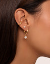 Pearl Spark Gold Single Earring