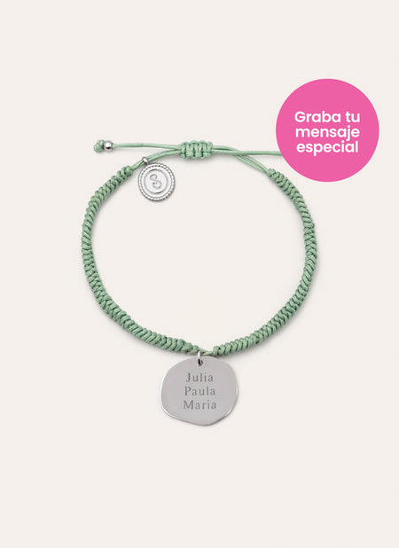 Pulsera Personalizada Medallion Verde Acero