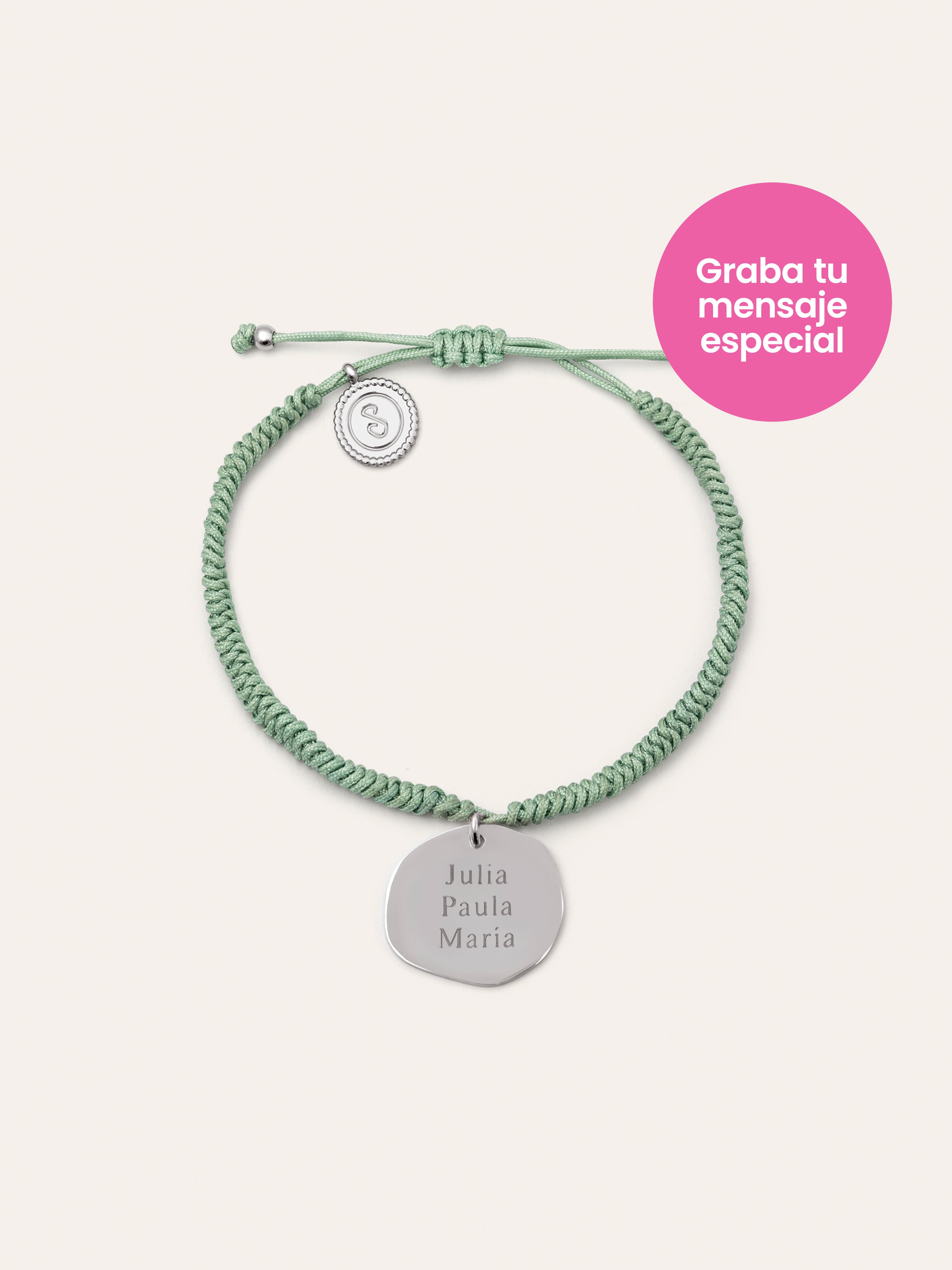 Pulsera Personalizada Medallion Verde Acero