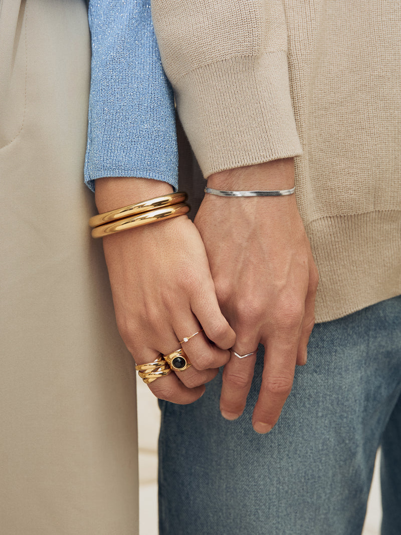 Anel My Onyx Banho de Ouro