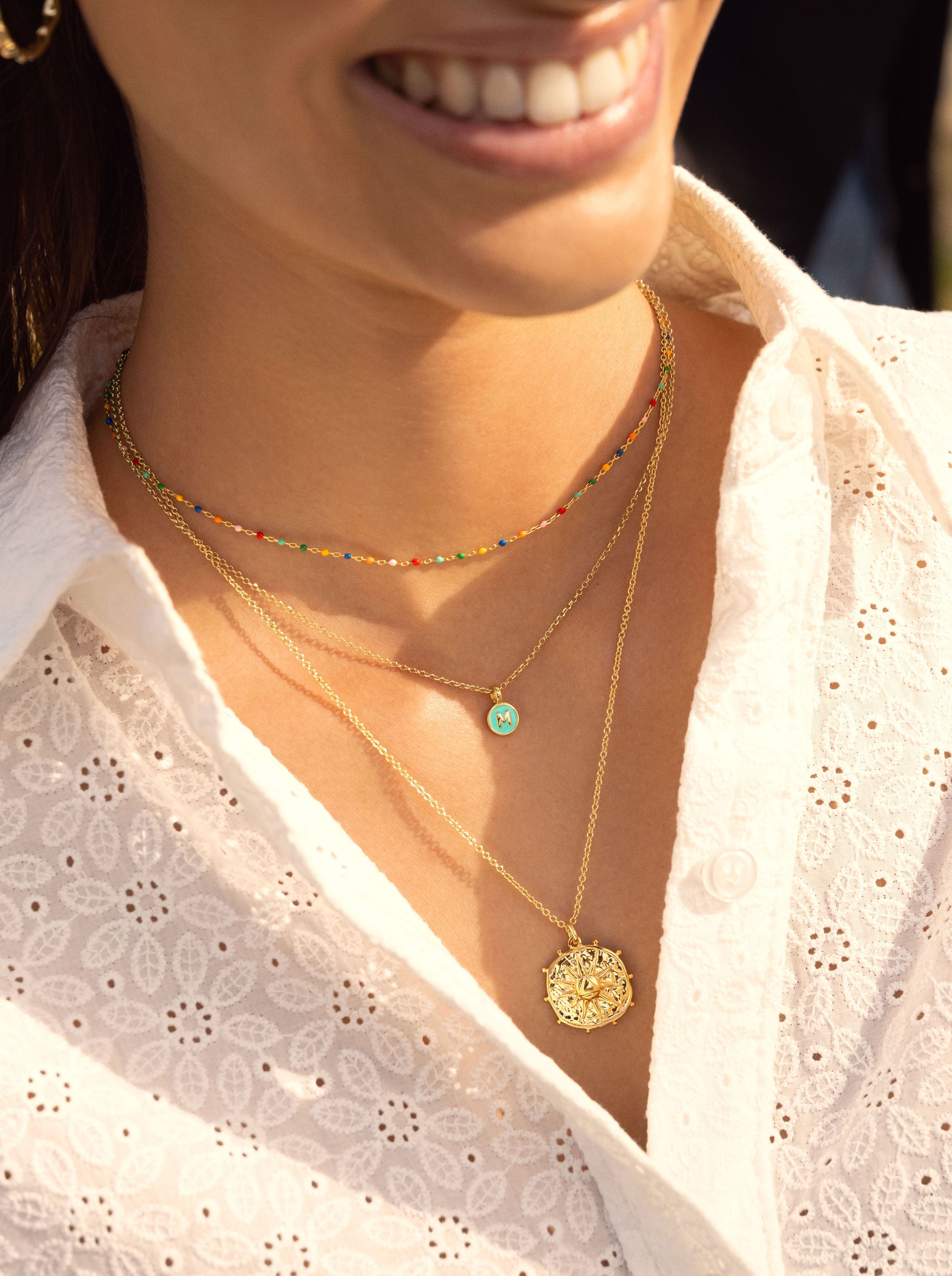 Orecchini Cerchio Solstice Sun SINGULARU - Ottone Con Placcatura Oro 18Kt, Chiusura Click/Congo, Gioiello Donna