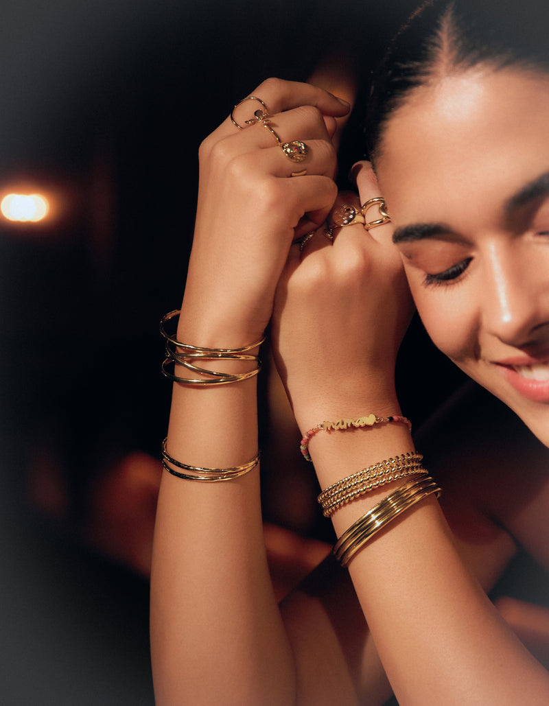 Bomb Armreif Edelstahl, vergoldet