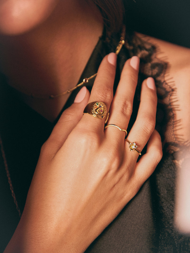 Gardenia Ring, vergoldet 