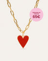 Pack Regalo Collar Chic y Charm Lovely Heart Red Baño Oro