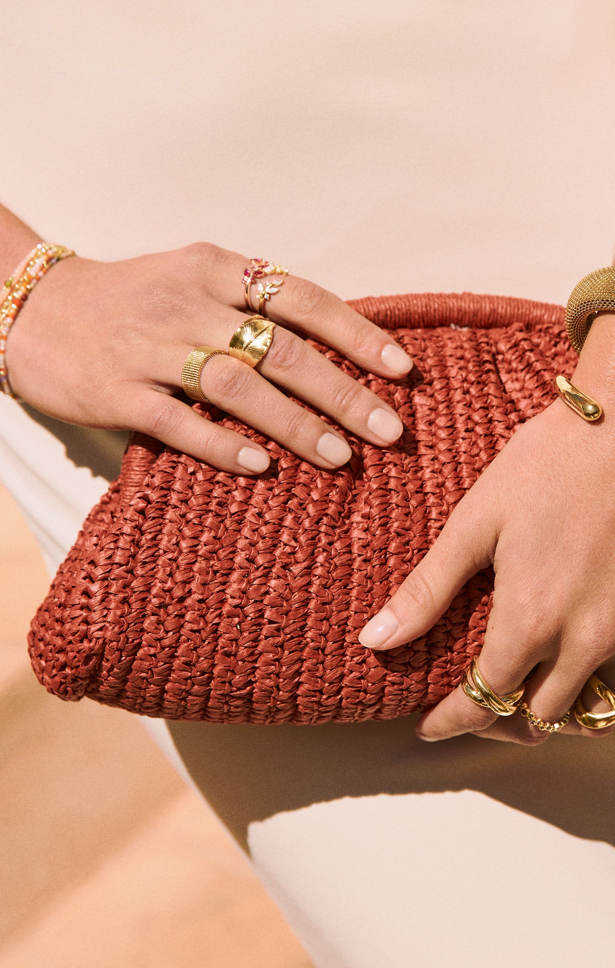 Anillo Hoja Acero Baño Oro