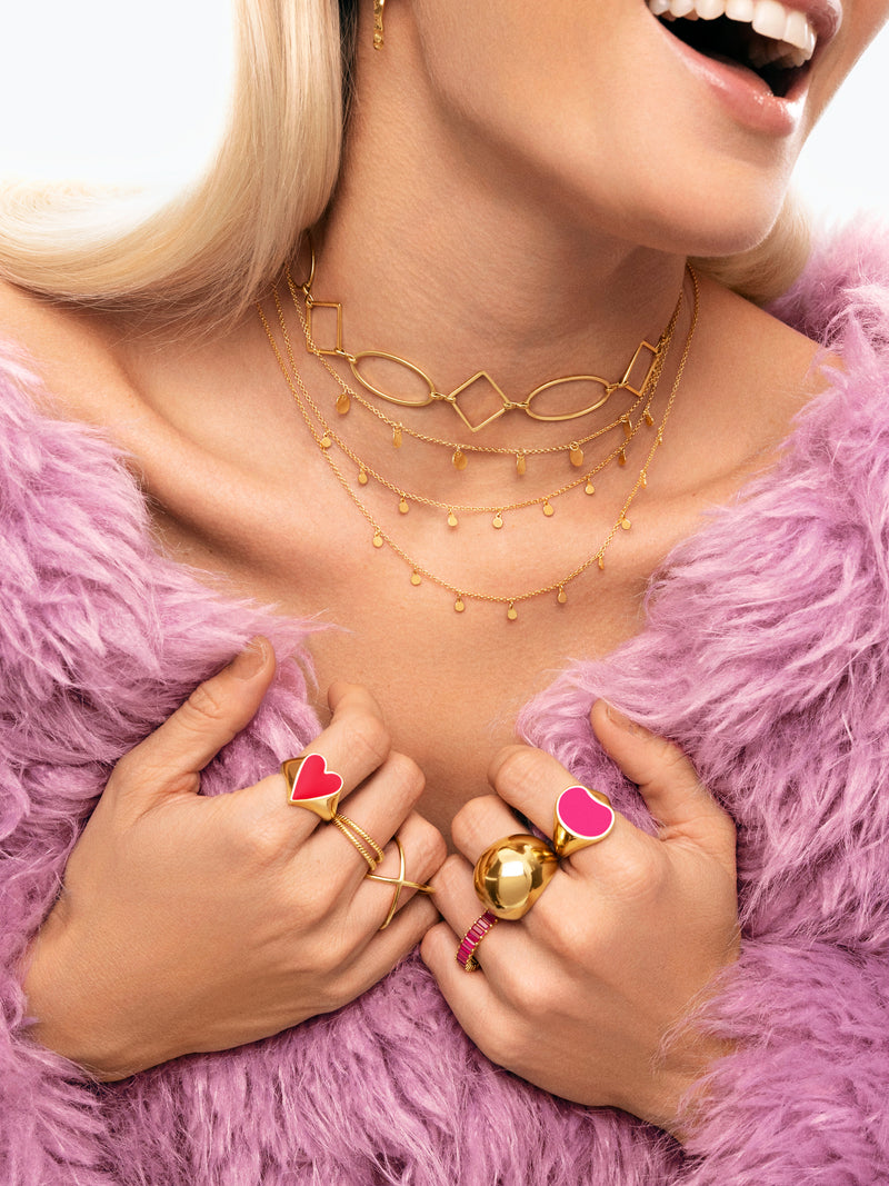 Mini Moons Kette, Edelstahl vergoldet