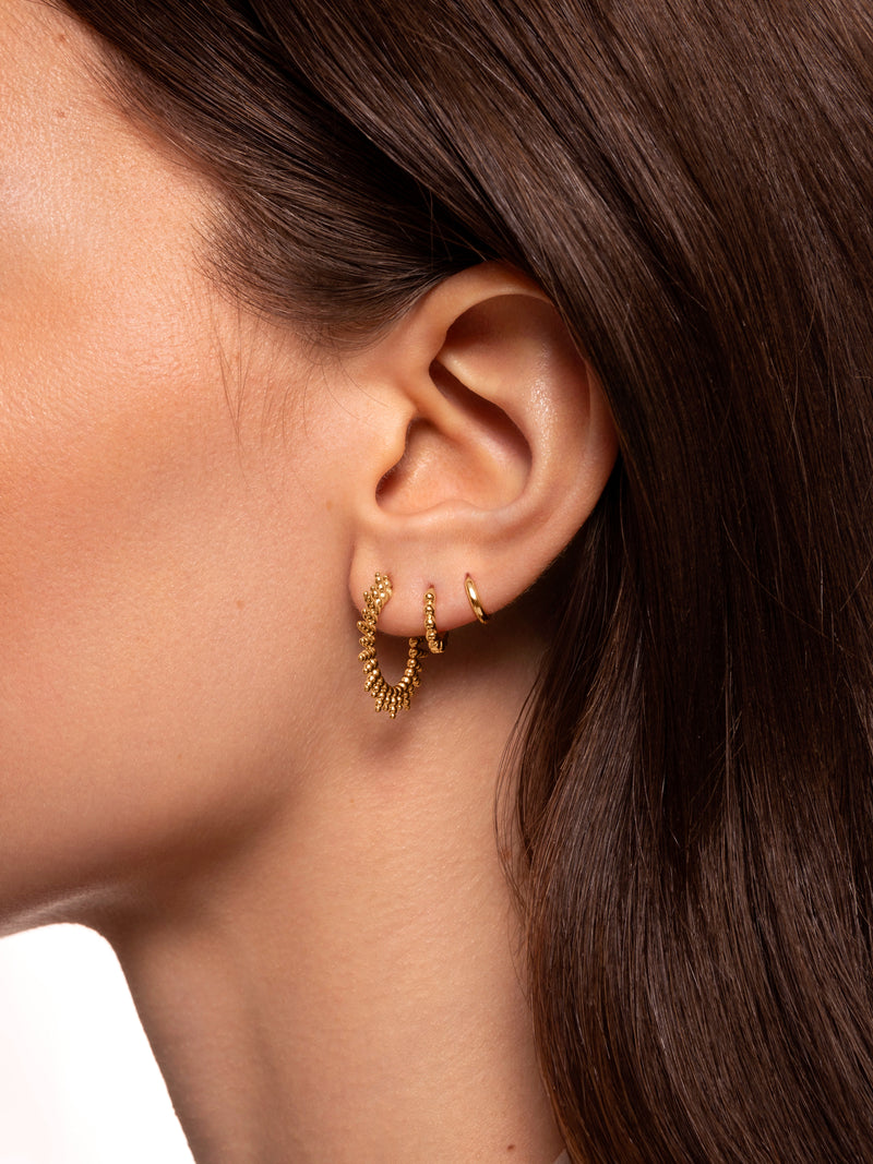 Aretes Pebbles Sun Baño Oro