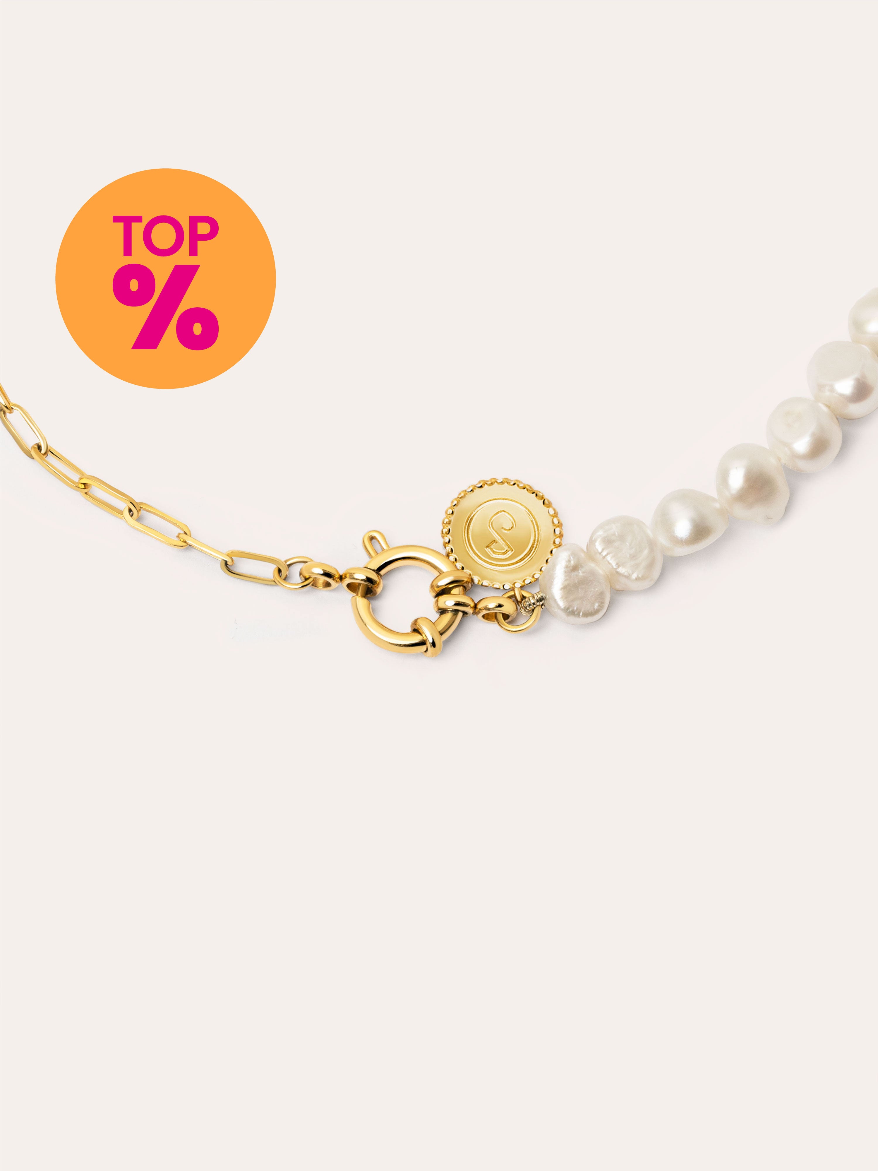 Collier Chic Pearl Acier Plaqué Or