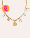 Collar Multicharms Soleil Acero Baño Oro