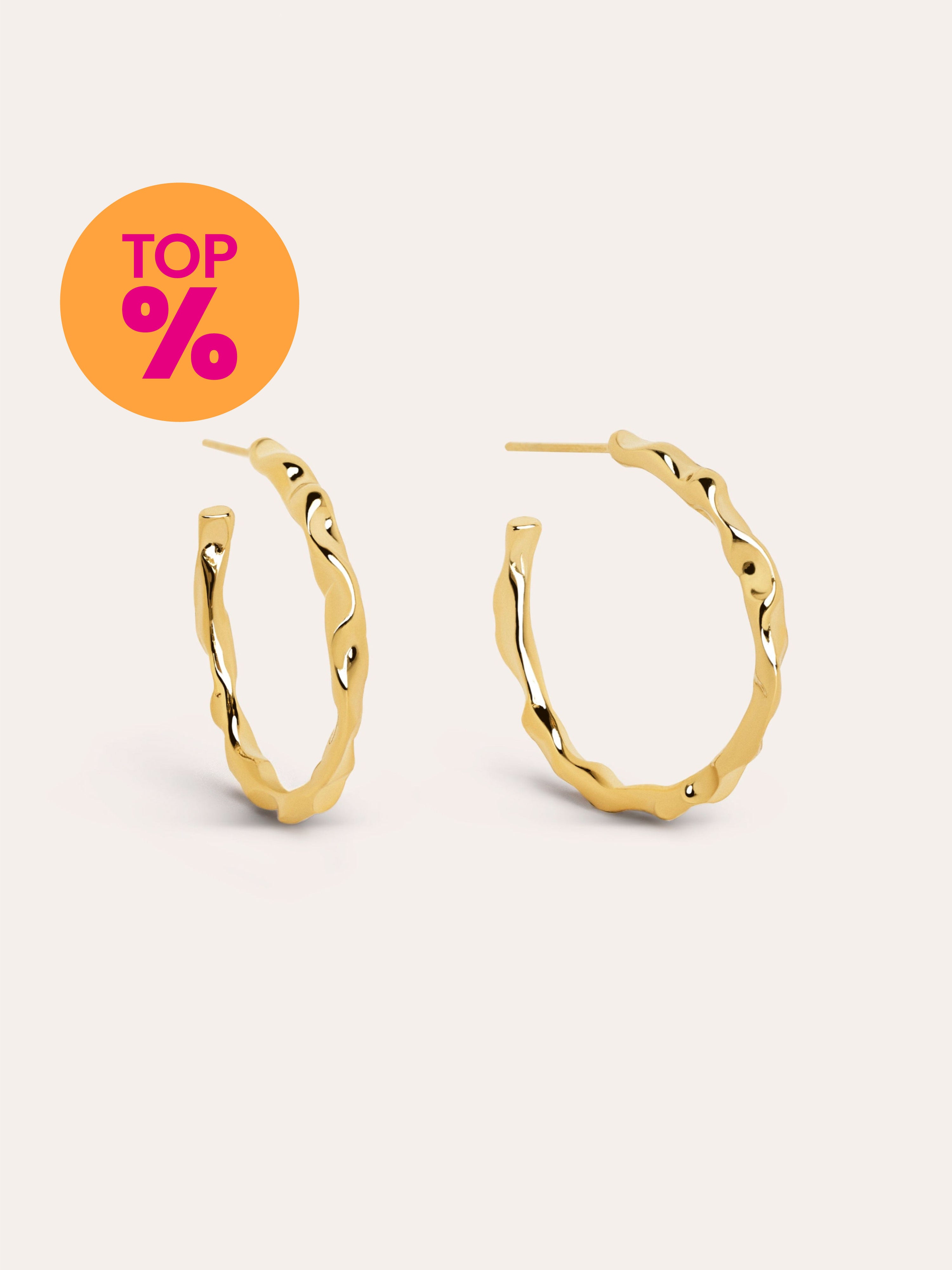 Hoop Earrings Lake 18kt Gold Plated